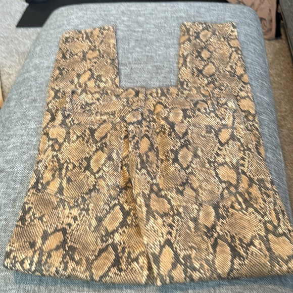 FRAME le high skinny crop snake print  high rise skinny jean beige 24 - Picture 11 of 13